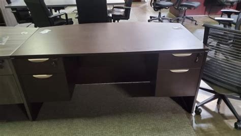 BOW FRONT DESK WITH DOUBLE HANGING PEDESTAL Continental Office Group