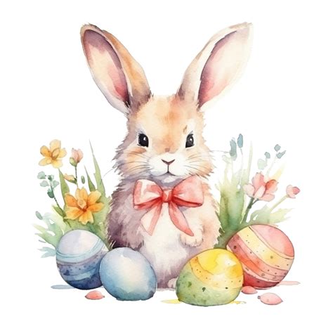 Cute Easter Bunny Watercolor Bunny Watercolor Easter Png Transparent