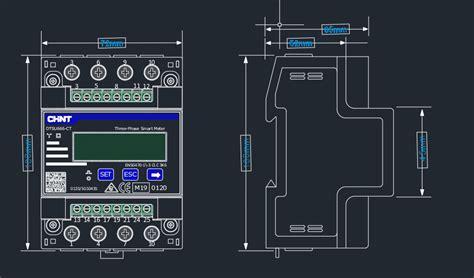 Chint Dtsu Smart Energy Meter Cad Files Dwg Files Off