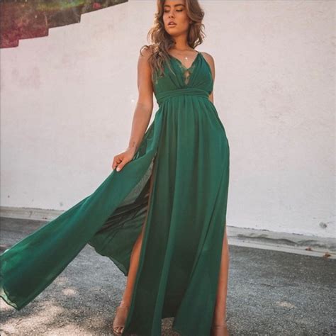 Luxxel Dresses Luxxel Hunter Green Maxi Dress Poshmark