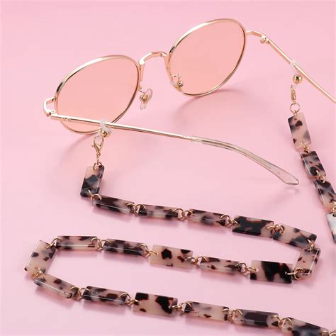 Cadena De Gafas De Sol Acr Licas De Leopardo Para Mujer Soporte De