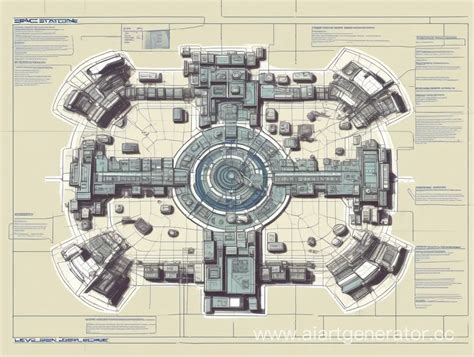 Space Station Layout Scheme SciFi Level Design | AI Art Generator