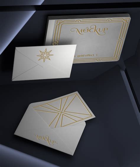 Premium PSD | Gold effect logo stationery mockup