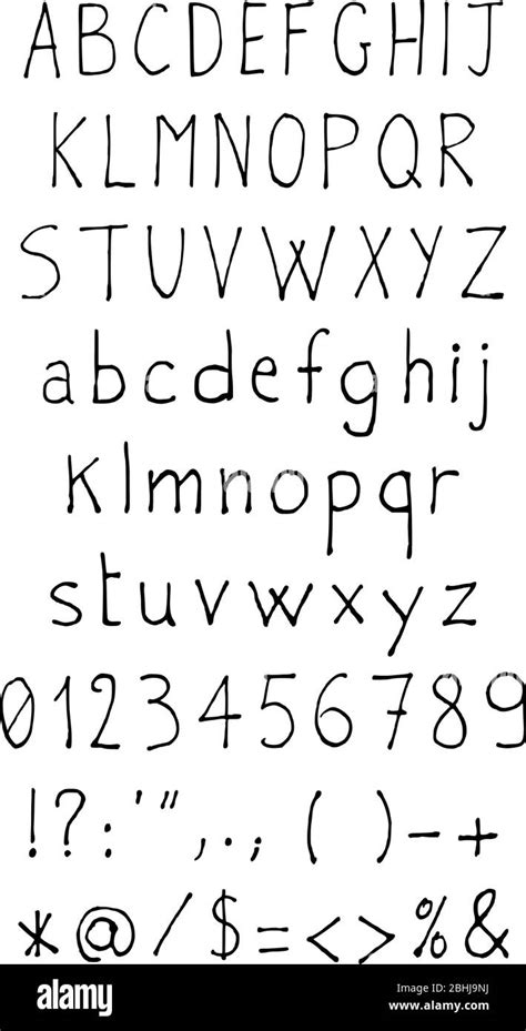 alphabet Buchstaben Schriftart Set handgeschriebenen Stil normale Groß