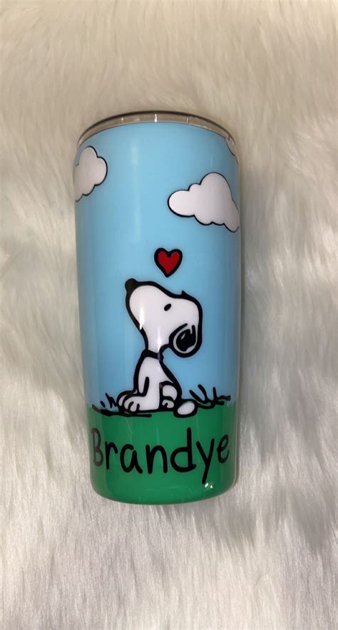 20 Oz Snoopy Tumbler Etsy