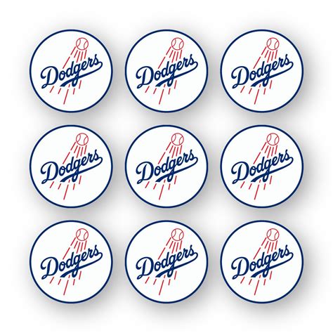 Los Angeles Dodgers Stickers Set of 9 by 2 inches Logo Masco - Inspire ...