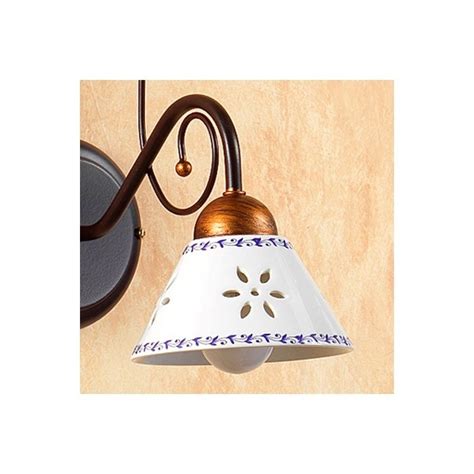 Applique Lampe Murale En Fer Forg Avec Une Plaque De C Ramique Perc