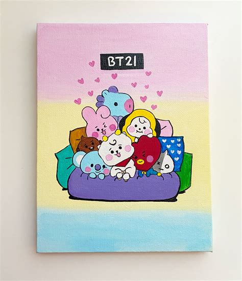 bt painting bt merch bts merch bt wall decor mini canvas art