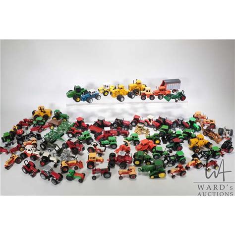 Large selection of 1:64 scale diecast tractors including such models as Woods & Copeland, Case, John