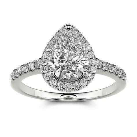 Alpha Jewel Pear Cut Excellent 1 8 Ct Diamond Ring For Women S 14K