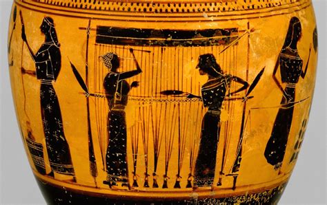 Lekythos Women Weaving On A Loom 550 530bce Ancient Origins