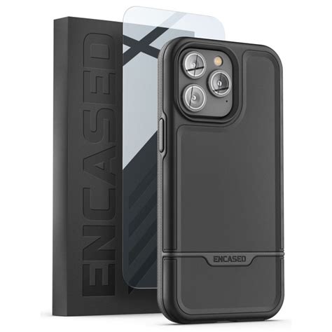 Iphone 14 Pro Rebel Case In Black With Screen Protector Encased