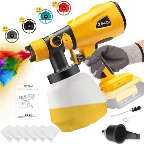 TAIRDA Pulvérisateur de peinture sans fil pour batterie DeWalt 20 V