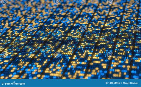 Binary Code Grid Made of Zeros and Ones. Computer Related 3D Rendering ...