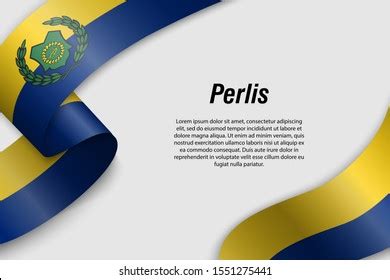 Waving Ribbon Banner Flag Perlis State Stock Vector (Royalty Free ...