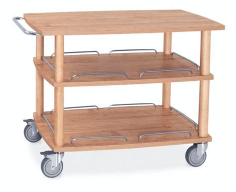 Series Black Two Tier Wooden Service Trolley