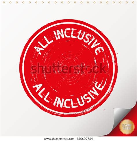 All Inclusive Rubber Stamp Red Color Stock Vector Royalty Free