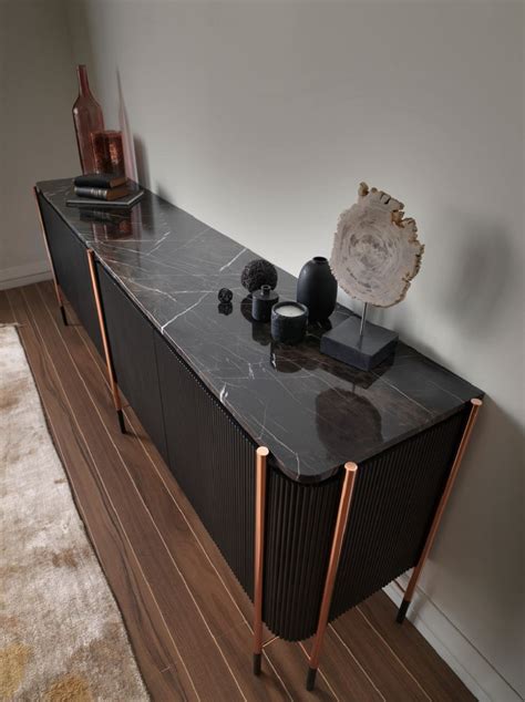 Casa Padrino Luxus Sideboard Schwarz Matt Schwarz Kupfer X X