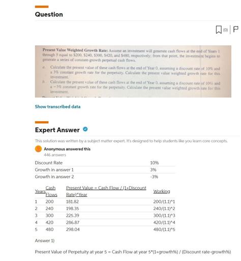 solved    weighted growth rate   investment cheggcom