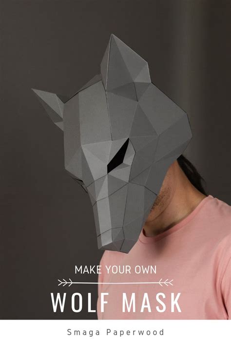 Papercraft Wolf Mask Papercraft Pdf Pattern For A Masquerade Etsy