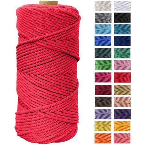 Corde Macramé 4mm x 100m Fils Macrame Coton Ficelle Naturelle Cordon