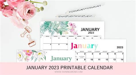 Free Printable January 2023 Calendar 15 Awesome Designs