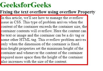 How To Fix Css Underflow Overflow Geeksforgeeks