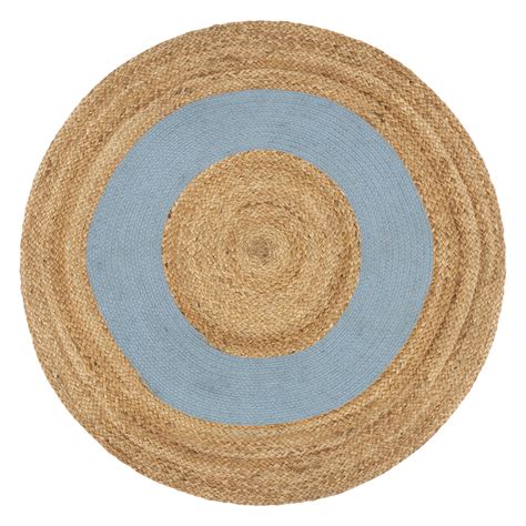 Tapis Rond Jute Oya Bleu D90 Atmosphera