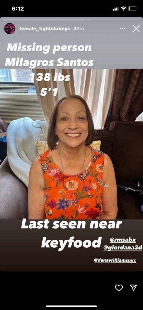 Update Police 75 Year Old North Riverdale Woman Milagros Santos