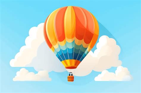 Premium Ai Image Cute Cartoon Hot Air Balloon