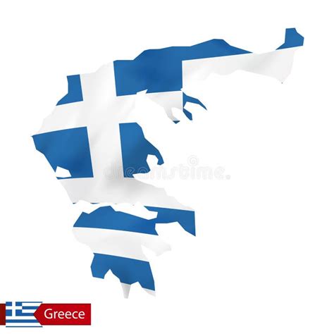 Map Greece Waving Flag Isolated White Stock Illustrations Map