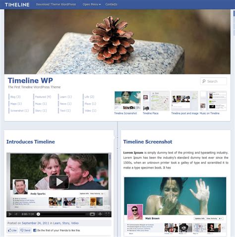 Timeline Wp Tema Para WordPress Inspirado En El Nuevo Timeline De Facebook