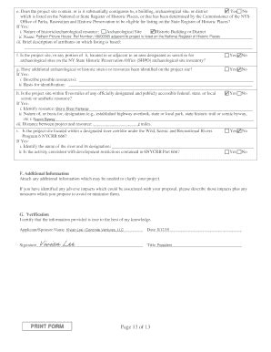 Fillable Online Full Environmental Assessment Form Part 1 Village Of