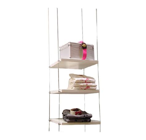 Cable Shelving Unit for 4 Wood Shelves | Hanging Display, Extension ...