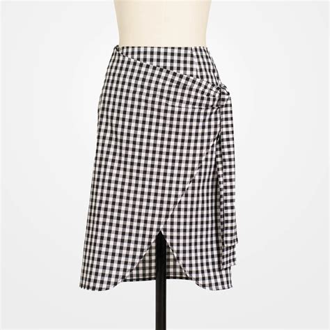 Cotton Skirt Below The Knee Black And White Checkered Skirt Etsy