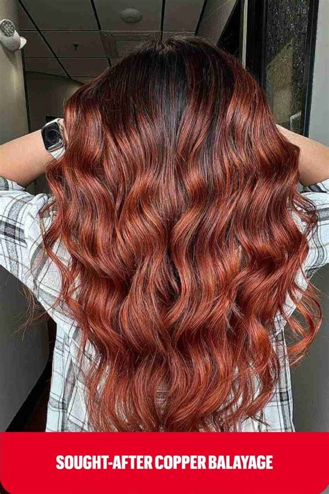 Dark Rooted Copper Red Balayage Hair Copper Hair Color Hair Color Dark Dark Hair Copper