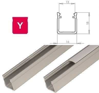 Profil Aluminiowy Do Taśm Led Zewnętrzny Typ Y Lumines Srebrny 1 Metr