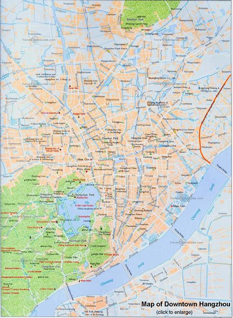 China Hangzhou Maps: Streets, Tourist Attractions