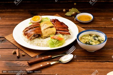 豉油鸡拼白切鸡拼叉烧中国菜系食品餐饮摄影素材汇图网