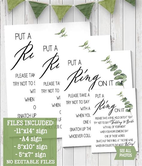 Put A Ring On It Bridal Shower Game Don T Say Bride Or Etsy