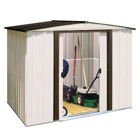 Arrow Newport 8 Ft X 6 Ft Steel Shed Np8667 The Home Depot