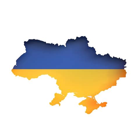 Premium Photo Ukraine Map With Colors Of Ukrainian Flag Isolated On