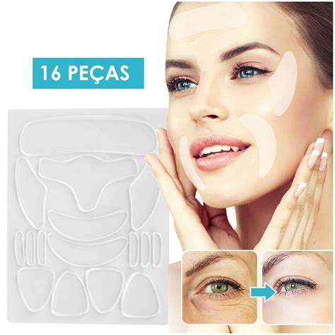 Adesivo Anti Rugas - Silicone Adesivo Anti-rugas Rosto Testa 16 Pecas Kit Completo | Shopee ...