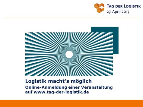 Logistik Machts M Glich Online Anmeldung Einer Veranstaltung Auf Ppt