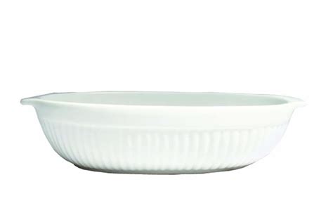 White Porcelain 11514 2 Pc Casserole Dish Set For Sale From Perkal