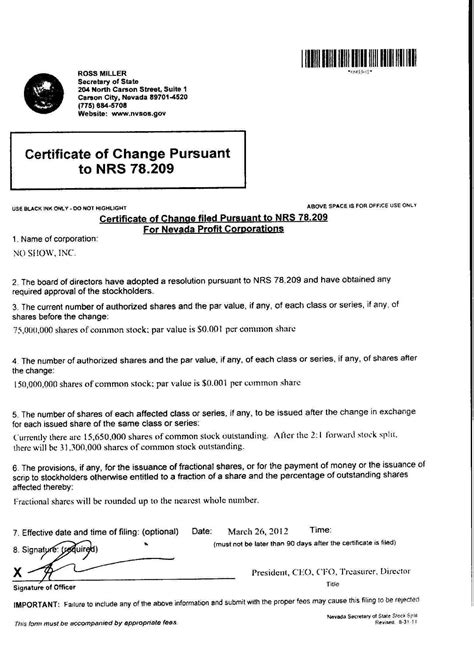 Certificate Of No Change Form Nyc Fillable Printable Forms Free Online