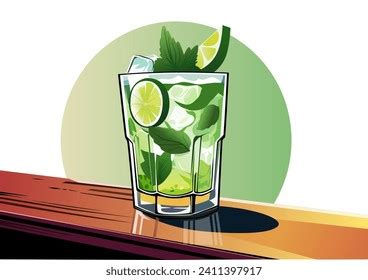 Vector Engraved Style Gin Tonic Alcoholic Stock Vector Royalty Free