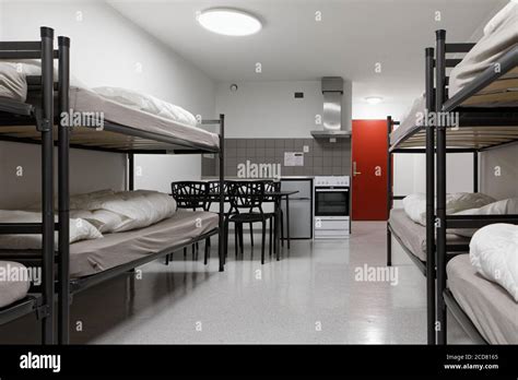 8 Bed Room In A Hostel Stock Photo Alamy