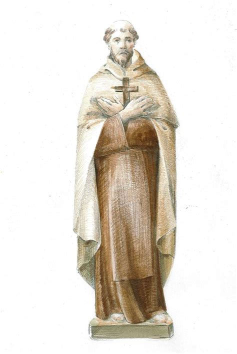 Wooden Statue Of St Saint John Of Cross Ferdinand Stuflesser