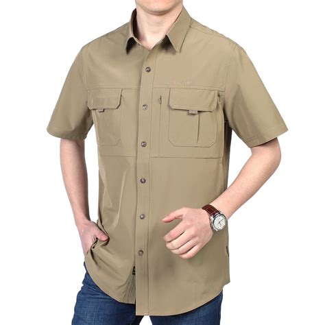 2018 Men Fishing Shirt Short Sleeve Hiking Shirts Fast Dry Summer